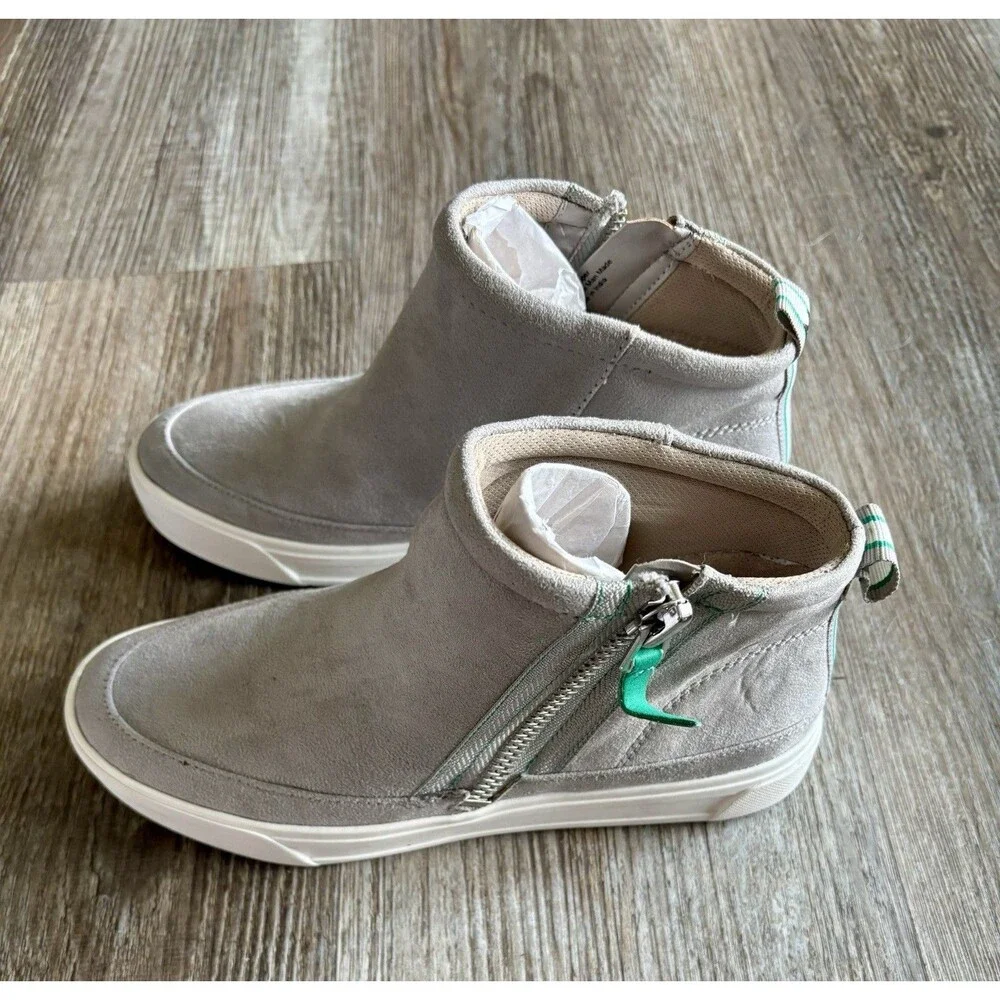 Naturalizer Baldwin Women’s 6M Icy Grey Zip Sneaker Booties Hidden Wedge